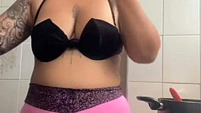 I'm cooking dinner knowing i'll be dessert for hubby’s friend halloween pussy flash!