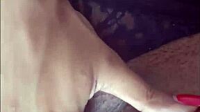 Muscular Ebony with Fat Pierced Pussy Lips Fingers Clit to Intense Orgasm