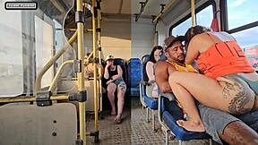 Married Woman Teases Stranger on Bus Ends Pussy Pounded