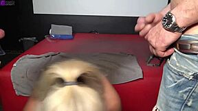 choking on cocks at adult shop my big tits milf takes bukkake cumswap loads