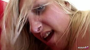 small tits skinny blonde angel long gets first time anal assfucking by older guy big cock cum in mouth