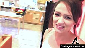 Alex More gasps in ecstasy as Legend stuffs her tight pussy