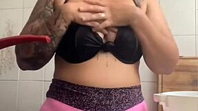 I'm cooking dinner knowing i'll be dessert for hubby’s friend halloween pussy flash!