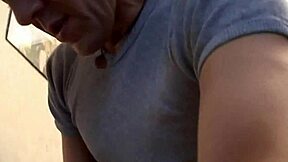 Beautiful Milf Teases Young Stud's Cockhead with Her Tongue