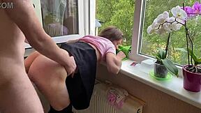 classmate moans surprised by my huge cock pounding her tight hole