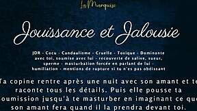Jouissance et Jalousie: French JOI Makes Cuck Husband Watch and Stroke