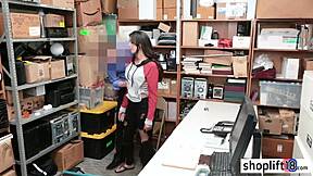 Sexy Latina Teen Bends for Security's Hardcore Doggystyle Bust!