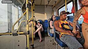 Married Woman Teases Stranger on Bus Ends Pussy Pounded