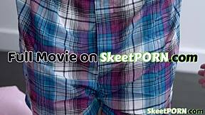 omg you guys, my tiny tits bounce wild on stepbro's magic cock!