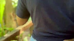 peruvian redhead gulps stranger's cum facial deep in jungle wilds