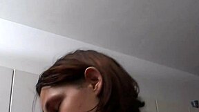 Beautiful Milf Teases Young Stud's Cockhead with Her Tongue