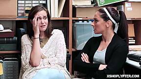 brown haired teen brooklyn kneels for lp officer in office compromise play