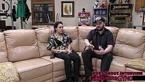 Who's ready for mara luv's backstage shaved pussy closeup in latex gloves?