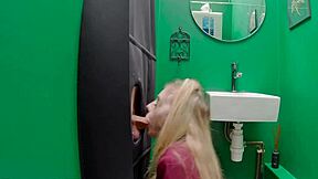 Hey, wanna see this teen suck cock at gloryhole?