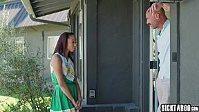 petite ebony cheerleader alexis tae takes anal from boyfriend's stepdad