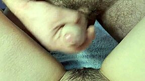 Twice cumming hot loads all over that hairy milf pussy closeup!