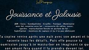 Jouissance et Jalousie: French JOI Makes Cuck Husband Watch and Stroke