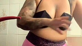 I'm cooking dinner knowing i'll be dessert for hubby’s friend halloween pussy flash!