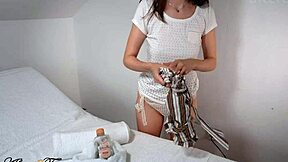 Skinny Wife Creampied by Masseur in Missionary