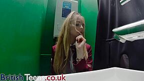 Hey, wanna see this teen suck cock at gloryhole?