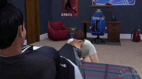 Two dominant mistresses force young boyfriend submit full toy story