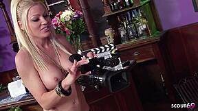 Black-Haired And Blonde Beauties Bent Over For Fat Cock FFM Police Threesome Pound