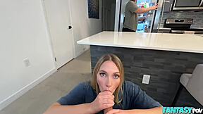 damn, fucking stepbro's hot blonde girlfriend khloe kapri feels so good!