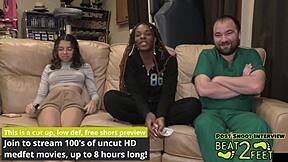 giggles rubs her feet all over giant hot rock at beach backstage