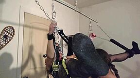 Chained Petite Wife Rhianna's Lingerie BDSM Swing