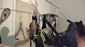 Chained Petite Wife Rhianna's Lingerie BDSM Swing