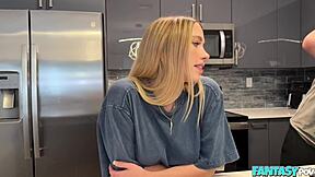 damn, fucking stepbro's hot blonde girlfriend khloe kapri feels so good!