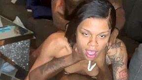 skinny ebony pierced nipples squirt in rough double penetration bbc threesome