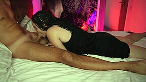 yo check this hot wife slurping sloppy on huge cock then gulping cum mouthful from neighbor