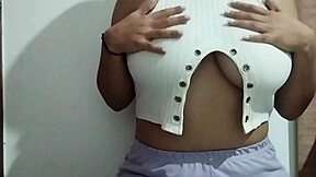 Why won't this horny MILF stop massaging her massive natural tits with such pleasure?