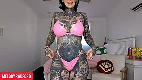 slutty bikini babe twerks fat ass then slips into bunny lingerie