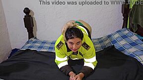 Blonde Police Slut Sucks And Licks Cock Before Sleep!