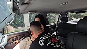 colombian milf escort antonella jones meets jean paul in medellin car for public parking lot pounding