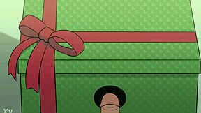 Christmas slut deepthroats huge cock swallows cumshot