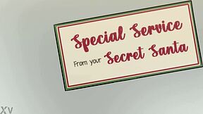 Christmas slut deepthroats huge cock swallows cumshot