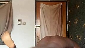 Punishing Black Slut's Juicy Pussy in Garage