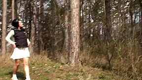 kate black can't stop rubbing her big pussy outdoors in nature