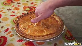 bangbros juan loco messes with pumpkin pie until cory chase steps in for the real action