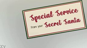 Christmas slut deepthroats huge cock swallows cumshot