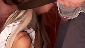 French Maid Candie Cross Gags on Deep Face Fuck