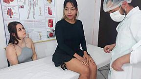 Lesbian Couple Visits Male Gynecologist for Wild Uncensored Action!