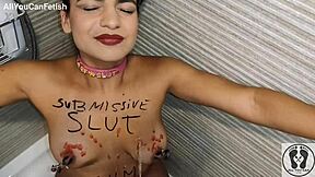 What if a submissive latina like ana spears begged for bdsm golden shower humiliation with body writing?