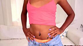 cute kiki slurps and rides that massive coke can sized cock