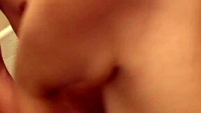 Blonde milf with big tits blows in mall restroom