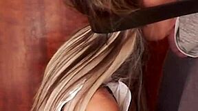 French Maid Candie Cross Gags on Deep Face Fuck