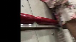 Hot granny upskirt spying skirt in shop reveals mature amateur ass